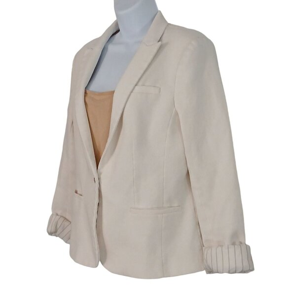 Banana Republic Classic Fit Blazer Size 10 Cream White Cuff Sleeve Long Sleeve - Picture 2 of 7